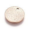 Ion Plating(IP) 304 Stainless Steel Textured Pendants STAS-I098-01-12mm-RG-1