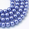 Baking Paint Pearlized Glass Pearl Round Bead Strands HY-Q003-4mm-09-1