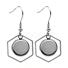 Hollow Stainless Steel Earring Hooks EJEW-CJC0001-20-1
