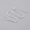 Brass Square Snake Chain Necklace Making X-MAK-T006-10A-S-1