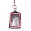 Rectangle PU Leather with Rhinestone Phone Card Holder AJEW-WH0230-48A-3