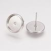 Brass Stud Earring Settings KK-H021-1N-NF-2