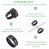 12Pcs Crystal Rhinestone Grooved Finger Ring RJEW-UN0002-46EB-5