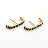 Brass Enamel Stud Earrings EJEW-L234-80-G-2