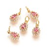 Brass Cubic Zirconia Charms KK-E772-14A-G-2