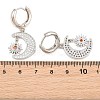 Brass Micro Pave Cubic Zirconia Hoop Dangle Earrings KK-CBA8324-05A-P-5