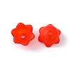 Chunky Red Transparent Frosted Tulip Flower Acrylic Bead Caps X-PL543-6-1