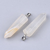 Natural White Agate Point Pendants G-R220-34P-2