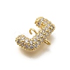 Brass Micro Pave Cubic Zirconia Letter Links KK-I717-04J-2
