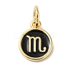 Real 18K Gold Plated Brass Enamel Charms KK-L216-001G-F01-1