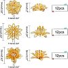 36Pcs 3 Style Brass 3D Flower Bead Caps KK-FH0002-48-5