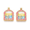 304 Stainless Steel Enamel Pendants STAS-T068-18B-1