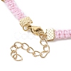 Braided Waxed Polyester Rectangle Link Chain Bracelets BJEW-JB10000-02-4