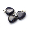 Heart Synthetic Blue Goldstone Pendants G-Q371-13-2
