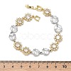 Brass Micro Pave Clear Cubic Zirconia Link Chain Bracelets for Women BJEW-C156-06A-PG-5