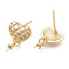 Brass Stud Earring Findings LS-KK-N233-133-2