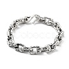 Retro Alloy Cable Chain Bracelets for Women Men BJEW-L684-005AS-1