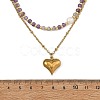 304 Stainless Steel Pendant Double Layer Necklaces NJEW-JN06643-02-4