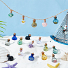 18Pcs 9 Color Transparent Glass Wish Bottle Pendants GLAA-BC0001-28-5