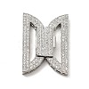 Brass Micro Pave Clear Cubic Zirconia Fold Over Clasps KK-G414-07P-1