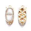 Brass Micro Pave Clear Cubic Zirconia Fishhook Clasps KK-Q278-001-NF-2