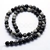 Natural Black Silk Stone/Netstone Beads Strands G-I199-11-4mm-2