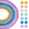 7 Strands 7 Colors Baking Paint Transparent Crackle Glass Bead Strands DGLA-TA0001-02-1