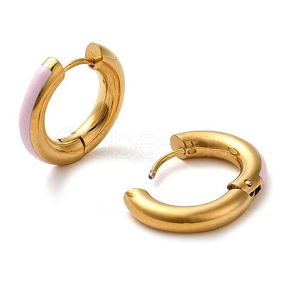 Real 18K Gold Plated 304 Stainless Steel Hoop Earrings UA1409-4-1
