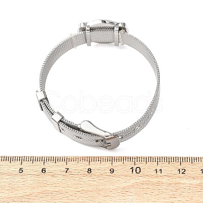 304 Stainless Steel Watch Band Chain Bracelets for Women Men BJEW-P386-09P-C-1