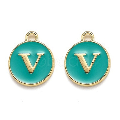 Golden Plated Alloy Enamel Charms ENAM-Q437-15V-1