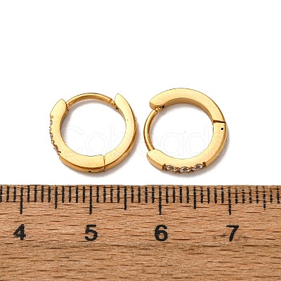 304 Stainless Steel Clear Cubic Zirconia Hoop Earrings EJEW-D331-18B-G-1