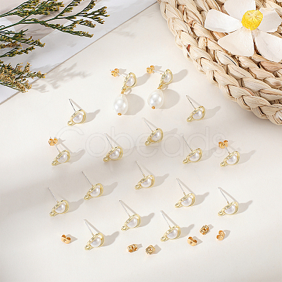 20Pcs Alloy Stud Earring Findings FIND-BBC0004-35-1
