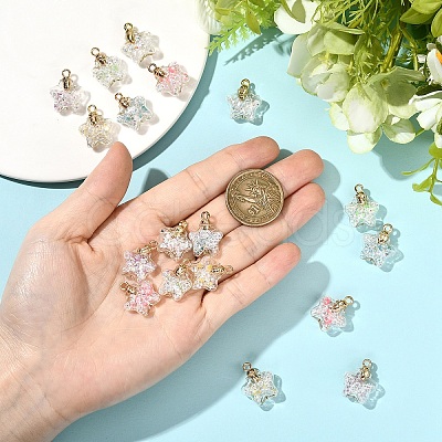 20Pcs Luminous Glass Pendants FIND-YW0009-11A-1