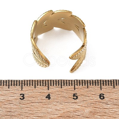 Leaf 304 Stainless Steel Finger Rings Components SA-CBA45D5-15G-1