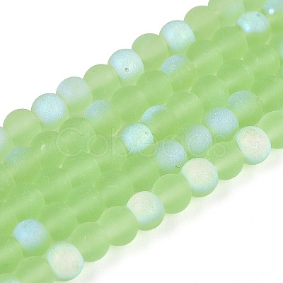 Frosted Transparent Glass Beads Strands GLAA-T032-T4mm-MBB17-1