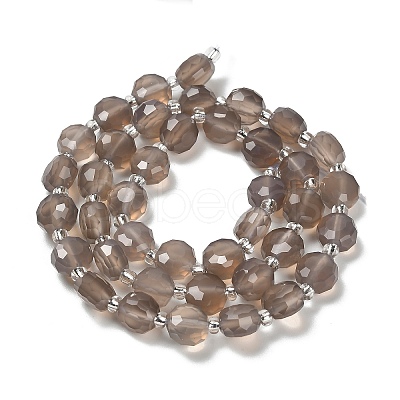 Natural Grey Agate Beads Strands G-B153-A01-1