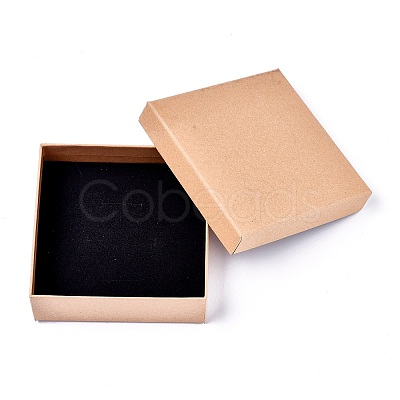 Square Kraft Paper Jewelry Boxes LS-CBOX-L008-002-1