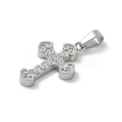 304 Stainless Steel Micro Pave Cubic Zirconia Pendants LS-STAS-Z107-08P-10-1