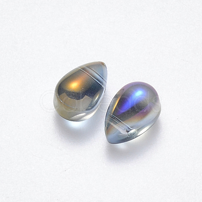 Transparent Spray Painted Glass Charms GLAA-R211-03-D01-1