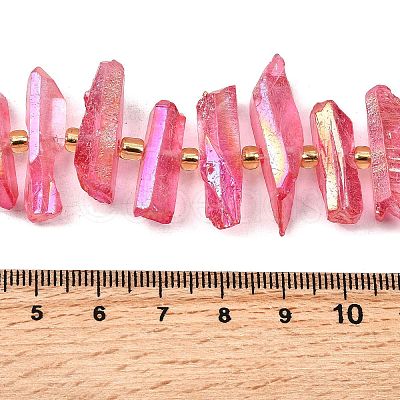 Electroplated Natural Quartz Crystal Beads Strands G-F800-F12-1