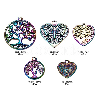 20Pcs 5 Style Alloy Pendants FIND-LS0001-25MC-1