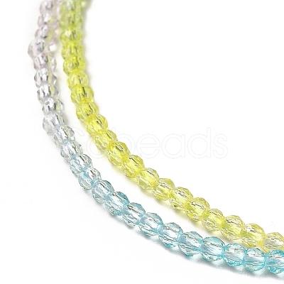 Transparent Gradient Color Glass Beads Strands GLAA-H021-01A-14-1