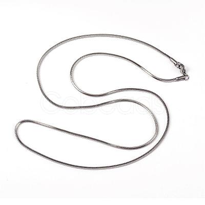 Non-Tarnish 304 Stainless Steel Square Snake Chains Necklaces NJEW-K049-06P-1