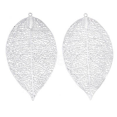 Non-Tarnish 304 Stainless Steel Filigree Big Pendants X-STAS-S108-38P-1