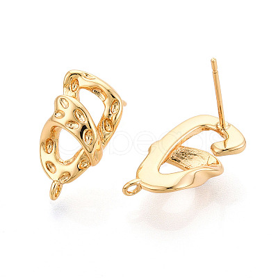 Brass Stud Earring Findings KK-N263-17G-1