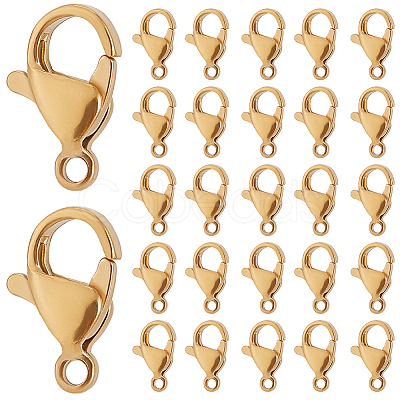 304 Stainless Steel Lobster Claw Clasps STAS-SP0001-73D-1