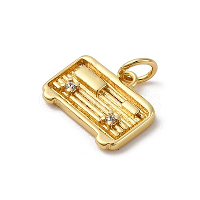 Brass Micro Pave Cubic Zirconia Pendants KK-P308-35G-1