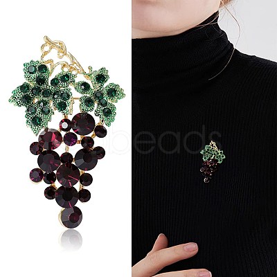 Grape Rhinestone Pins PW-WG39673-01-1