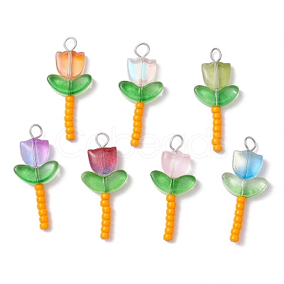 Glass Pendants PALLOY-JF03419-01-1