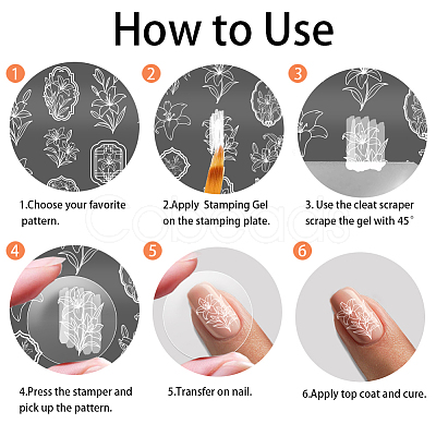 Stainless Steel DIY Nail Art Templates MRMJ-WH0092-258-1